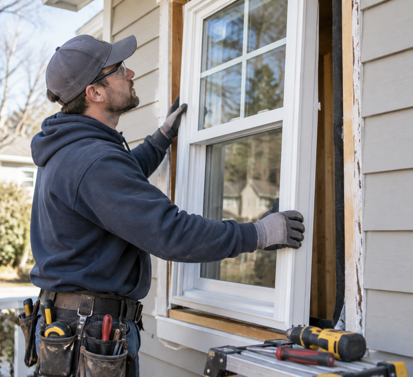 Double-hung window installation